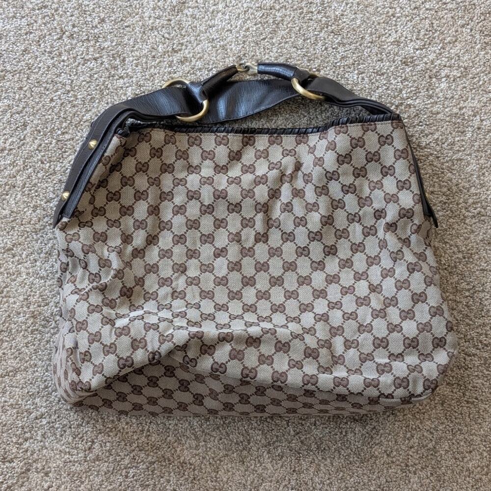 GG Large Monogram Horse bit Hobo Bag Purse *read description!*